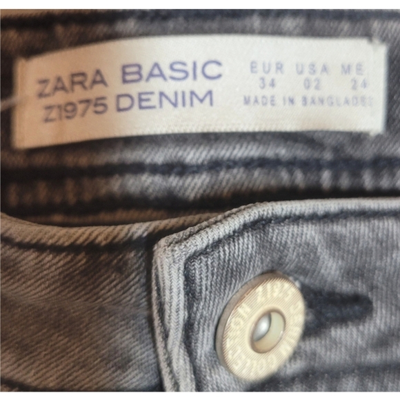 Zara Basic Z1975 Denim Womens Size 2 Gray Skinny Jeans Stretch Retro - Picture 6 of 11
